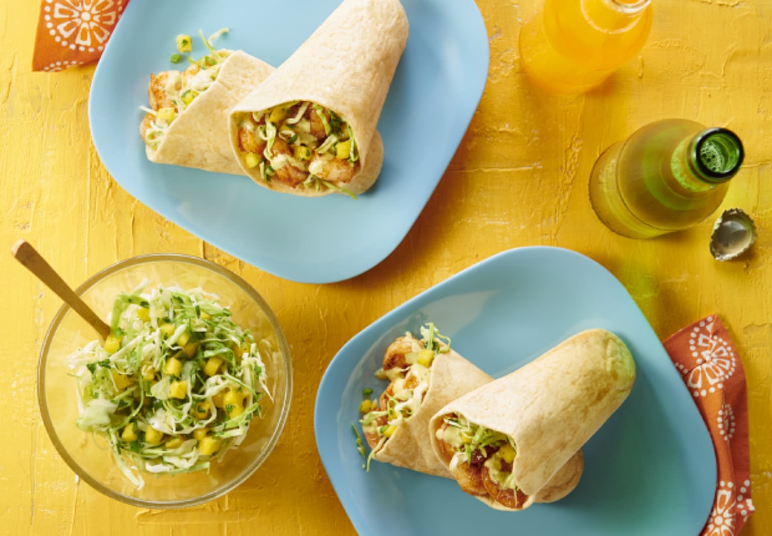 ShrimpTortillaPocketsWithMangoSlaw